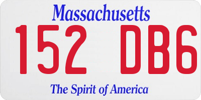 MA license plate 152DB6