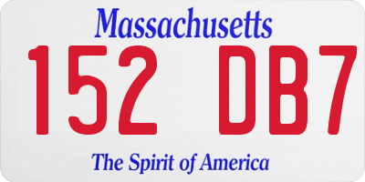 MA license plate 152DB7