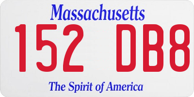 MA license plate 152DB8