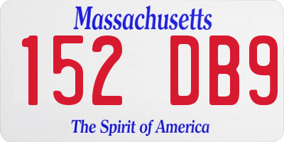 MA license plate 152DB9