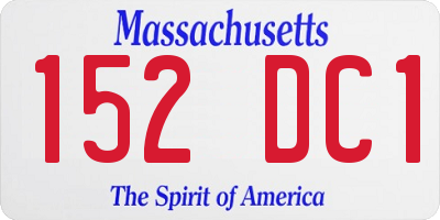 MA license plate 152DC1