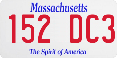 MA license plate 152DC3