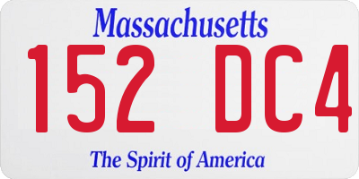 MA license plate 152DC4