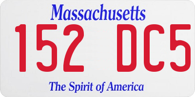 MA license plate 152DC5