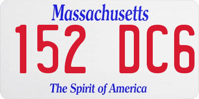 MA license plate 152DC6