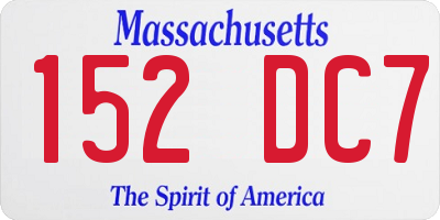 MA license plate 152DC7