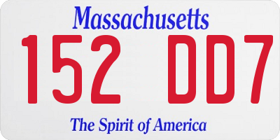 MA license plate 152DD7