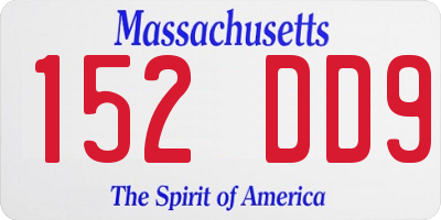 MA license plate 152DD9