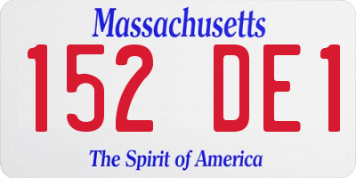 MA license plate 152DE1