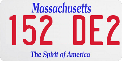 MA license plate 152DE2