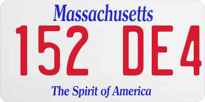 MA license plate 152DE4
