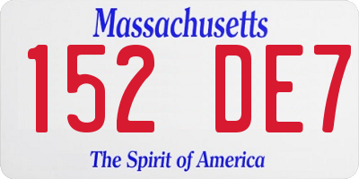 MA license plate 152DE7