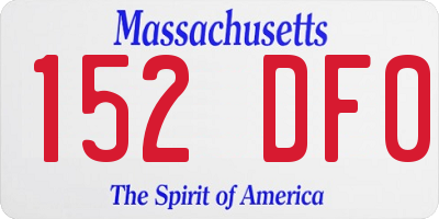 MA license plate 152DF0