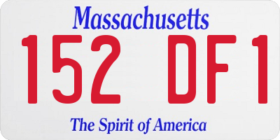 MA license plate 152DF1