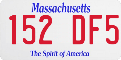 MA license plate 152DF5