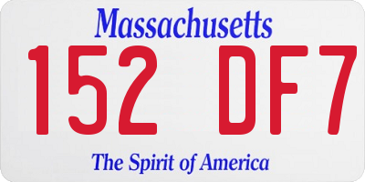 MA license plate 152DF7