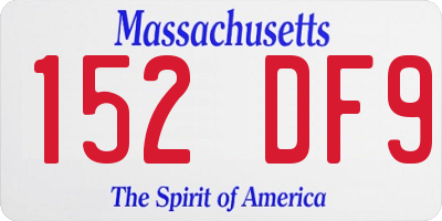 MA license plate 152DF9