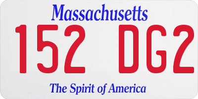 MA license plate 152DG2