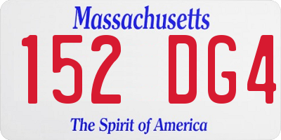 MA license plate 152DG4
