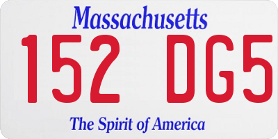 MA license plate 152DG5