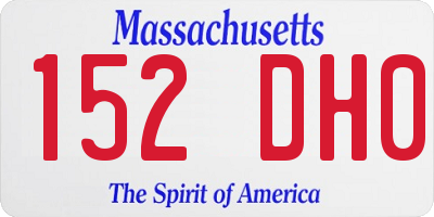 MA license plate 152DH0