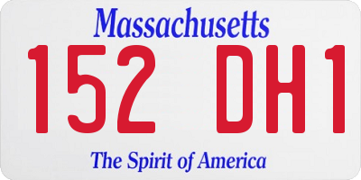 MA license plate 152DH1
