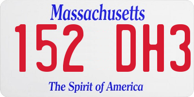 MA license plate 152DH3