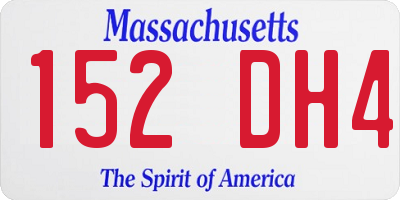 MA license plate 152DH4