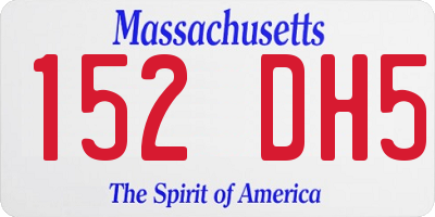 MA license plate 152DH5