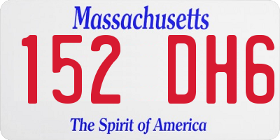 MA license plate 152DH6
