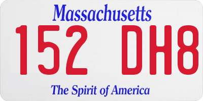 MA license plate 152DH8