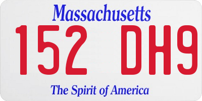 MA license plate 152DH9