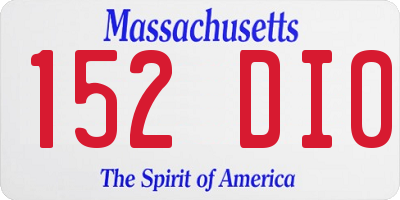 MA license plate 152DI0