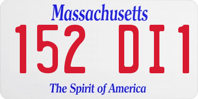 MA license plate 152DI1