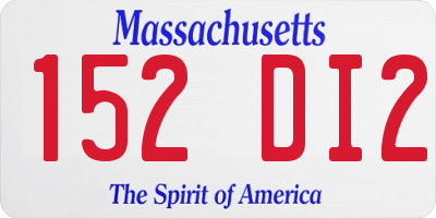 MA license plate 152DI2