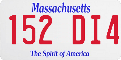 MA license plate 152DI4