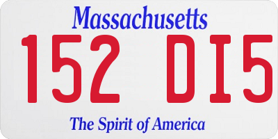 MA license plate 152DI5