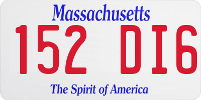 MA license plate 152DI6