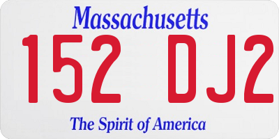 MA license plate 152DJ2