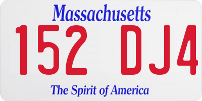 MA license plate 152DJ4