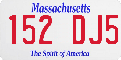 MA license plate 152DJ5