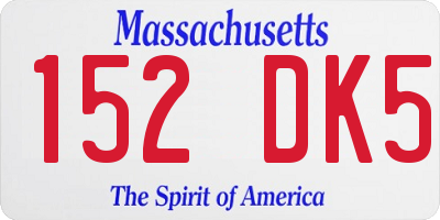 MA license plate 152DK5