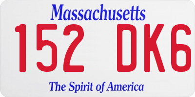 MA license plate 152DK6