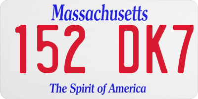 MA license plate 152DK7
