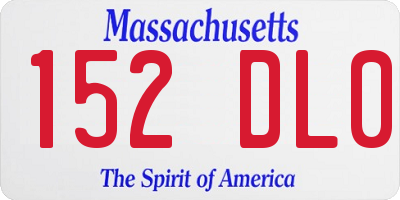 MA license plate 152DL0