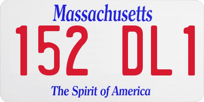 MA license plate 152DL1