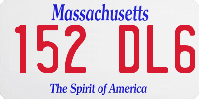 MA license plate 152DL6