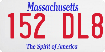 MA license plate 152DL8
