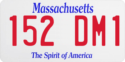 MA license plate 152DM1