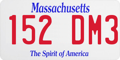 MA license plate 152DM3